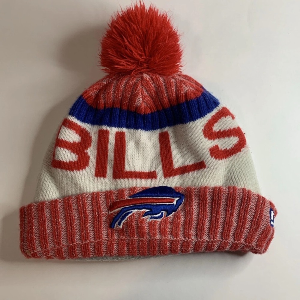 New Era NFL Buffalo Bills Pom Beanie - Red, Blue, and White